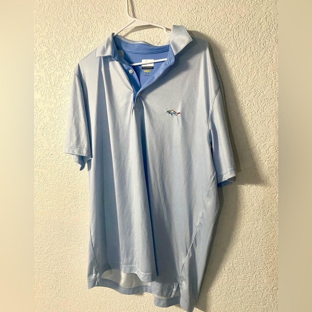 Greg Norman Collection Play Dry Performance Light Blue Golf /Tennis Polo XL